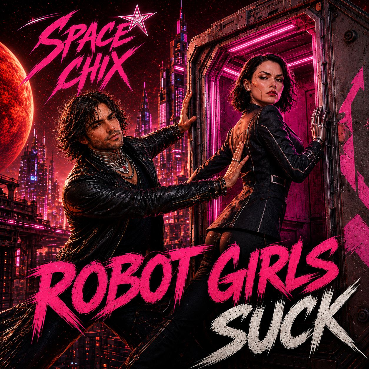 Robot Girls Suck official single cover